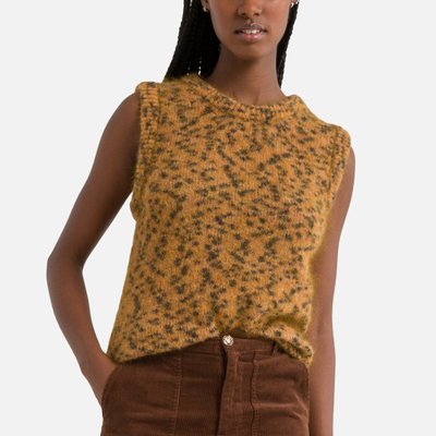 Pull maille imprimée sans manches MALEO LEON & HARPER