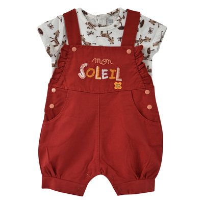 Tee shirt salopette rouge eloïse SUCRE D'ORGE