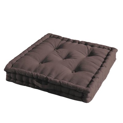 Coussin de sol matelassé en coton Taupe 60 x 60 cm EDEN