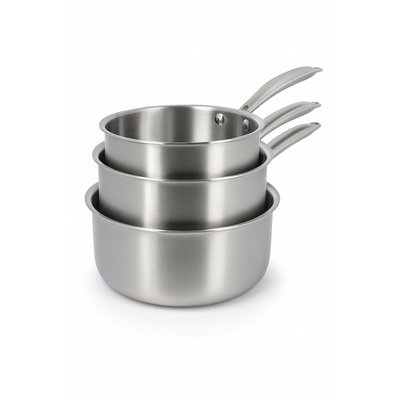 Set de 3 casseroles 16/18/20 cm en acier inoxydable, TRIPLY MENASTYL