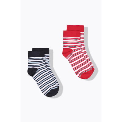 Chaussettes, lot de 2, rayures et tige courte ULLA POPKEN