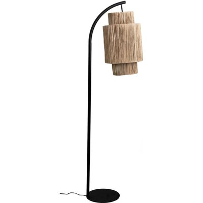 Lampadaire en fibres naturelles sur pied métal élégant RECOLLECTION