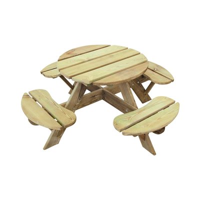 Table pique-nique ronde pour enfant 4 places CEMONJARDIN