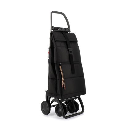 BIG POLAR - Chariot de course Pliable - 4 roues - Noir - Stable et spacieux, structure robuste, design ergonomique - Idéal pour les courses, le ROLSER