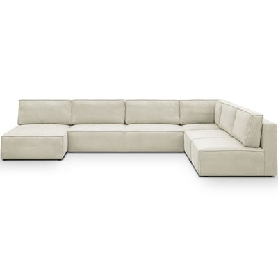 Canapé d'angle gauche convertible 9/10 places en velours côtelé - Harper Mod HOMIFAB
