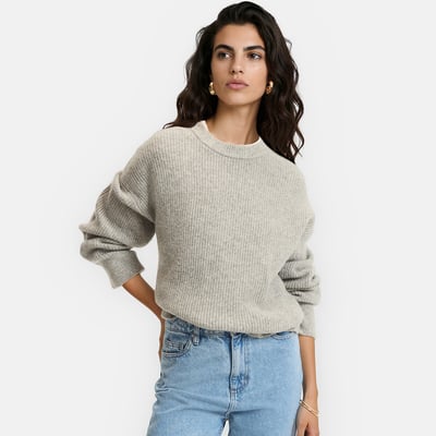 Jersey oversize de cuello redondo en punto fino LA REDOUTE COLLECTIONS