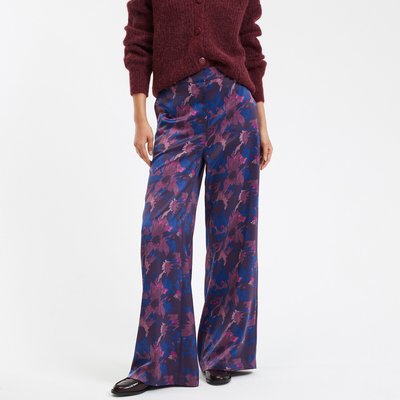 Pantalon large satiné, imprimé fleurs LA REDOUTE COLLECTIONS