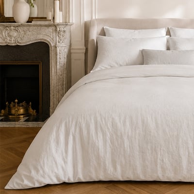 Parure housse de couette en coton lavé unie, DRIFT C DESIGN HOME TEXTILE