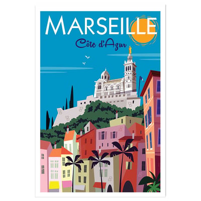 Affiche vintage Marseille HEXOA