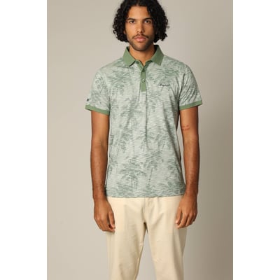 Polo tissu tropical effet vieilli avec col et manches contrastés TIKI DEELUXE