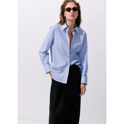 Chemise droite mélange coton et lyocell MANGO