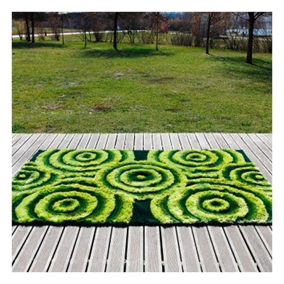 Tapis shaggy fait main motif rond BUBBLES UN AMOUR DE TAPIS
