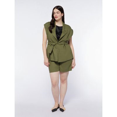 Blazer sans manches en tissu frais de lin et viscose FIORELLA RUBINO