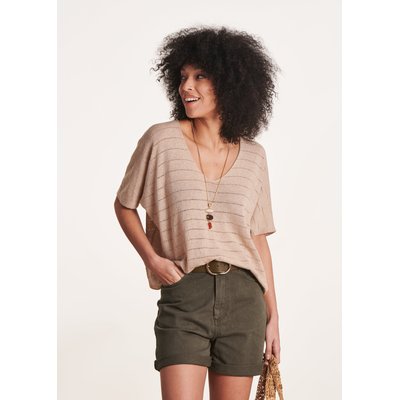 Pull oversize ajouré à col V LA FEE MARABOUTEE