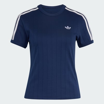 T-Shirt Slim Manches Courtes Fines Rayures T-Shirt Slim Manches Courtes Fines Rayures adidas Originals