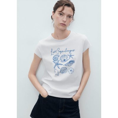 T-shirt en coton imprimé MANGO