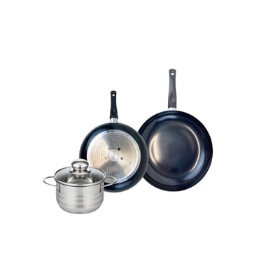 Batterie 2 poêles 20/24cm + 1 faitout 14cm PRIMA BRILLANT ELO