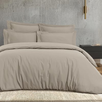 Parure housse de couette satin + 2 taies 50x70 cm VERSALUXE UNI SENSEI MAISON