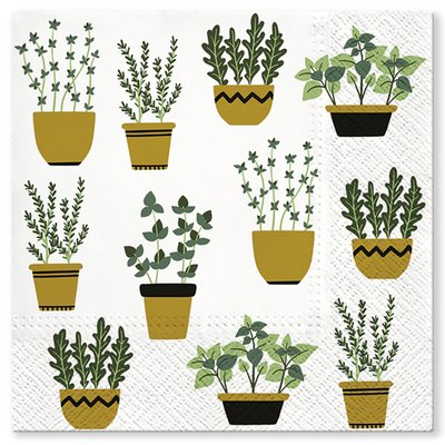 Lot de 20 serviettes en papier Plantes DOUCEUR D'INTÉRIEUR