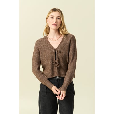 Gilet col V manches longues nœuds BONOBO