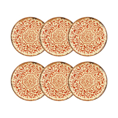 Lot de 6 assiettes plates 27cm en porcelaine, PALAZZO OGO LIVING