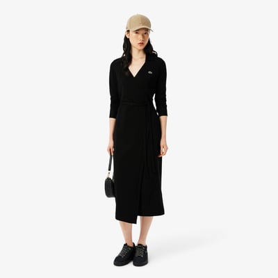 Robe polo portefeuille mini Piqué stretch LACOSTE