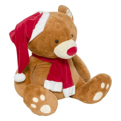 Peluche ours de Noël blanc nœud H. 100 cm FEERIC LIGHTS & CHRISTMAS