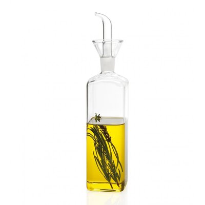 Huilier ou Vinaigrier Carré en Verre Transparent avec Bec Verseur 500ml WADIGA