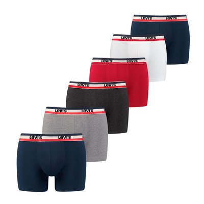 Lot de 6 boxers unis en coton LEVI'S