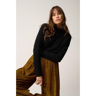 Pull Col Montant Noir Ambre JUST CASHMERE
