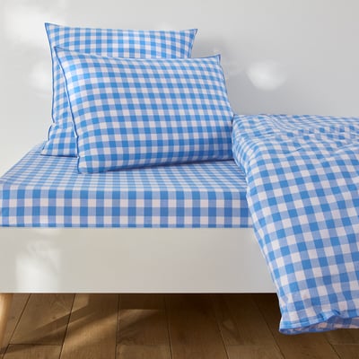 Drap-housse enfant, en coton, bonnet 30cm, VELDI BLEU LA REDOUTE INTERIEURS