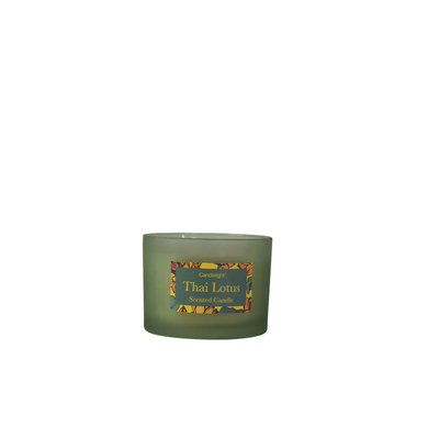 Thai Lotus 2 Wick glass filled Pot Candle SO'HOME