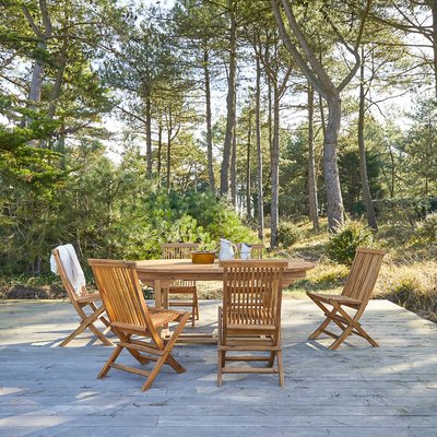 Ensemble de jardin en acacia massif 6 chaises CAPRI TIKAMOON