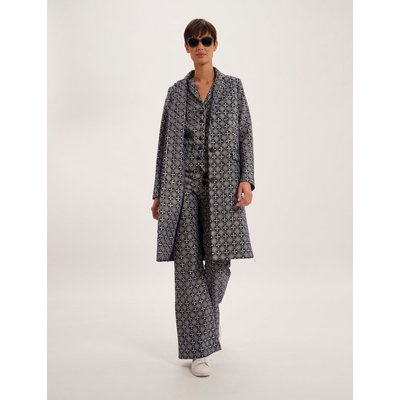 Manteau Franck brodé bleu et blanc INES DE LA FRESSANGE PARIS