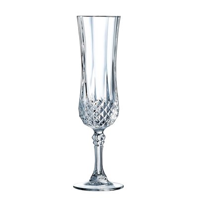 6 flûtes à Champagne 12cl Longchamp - Cristal d'Arques - Verre ultra transparent au design vintage CRISTAL D ARQUES