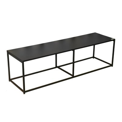 Meuble TV design en métal Madison - L. 140 x H. 40 cm - Noir URBAN LIVING