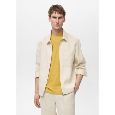 Veste 100 % lin fermeture Éclair MANGO MAN