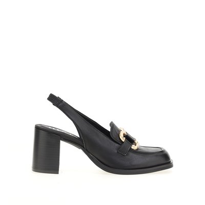 Mocassini slingback con tacco, pelle MJUS