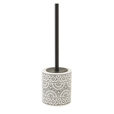 Brosse WC en porcelaine motif ethnique TRIBU GUY LEVASSEUR