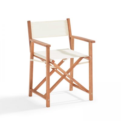 Table de jardin et 2 chaises pliantes en bois d'eucalyptus, SETE OVIALA