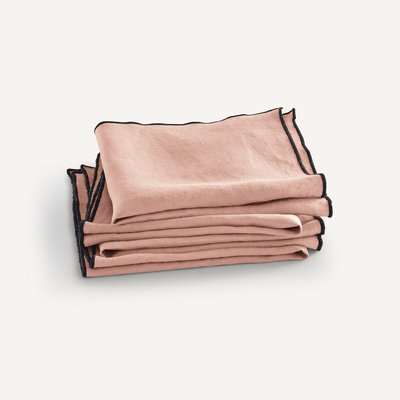 Lot de 4 serviettes de table, Suzy en lin lavé AM.PM