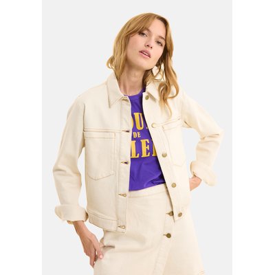 Veste en jean surpiqûres ocre ICODE