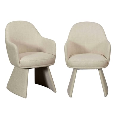 Fauteuil de table beige à assise rembourrée (lot de 2) TREVI PIER IMPORT