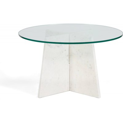 Table basse en marbre, plateau en verre RECOLLECTION