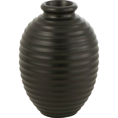Cachepot ovale en poterie noire finition terracotta élégante RECOLLECTION