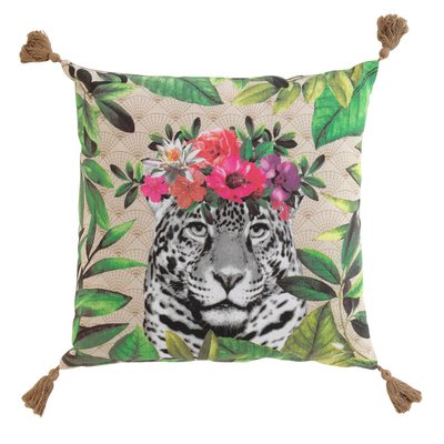 Coussin pompons Alexis le tigre DOUCEUR D'INTÉRIEUR