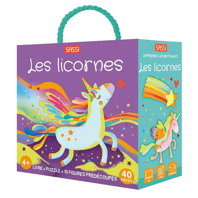 Livre et puzzle Les licornes SASSI JUNIOR