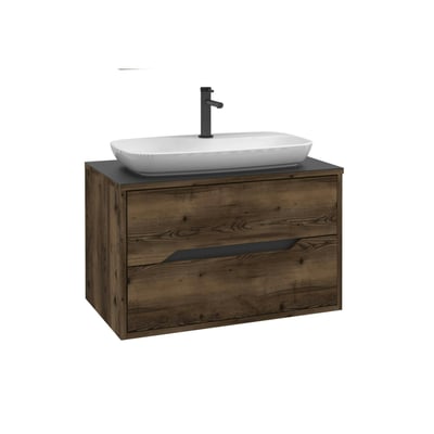 Meuble vasque suspendu 2 tiroirs 80 cm NEÏS PIER IMPORT