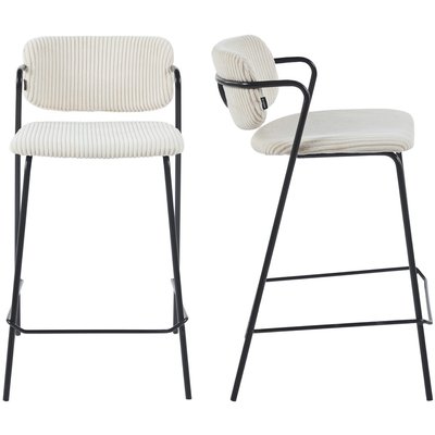 Lot de 2 tabourets de bar en velours côtelé - JONES HOMIFAB