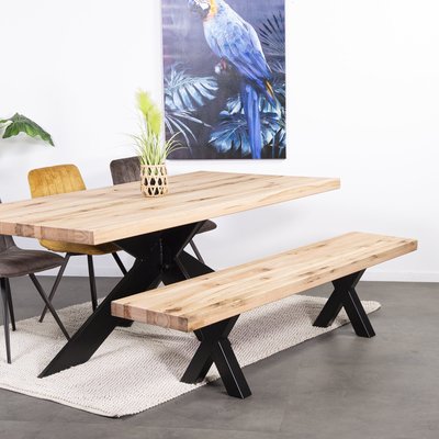 Banc en bois de chêne blanc 200 cm PALERME PIER IMPORT